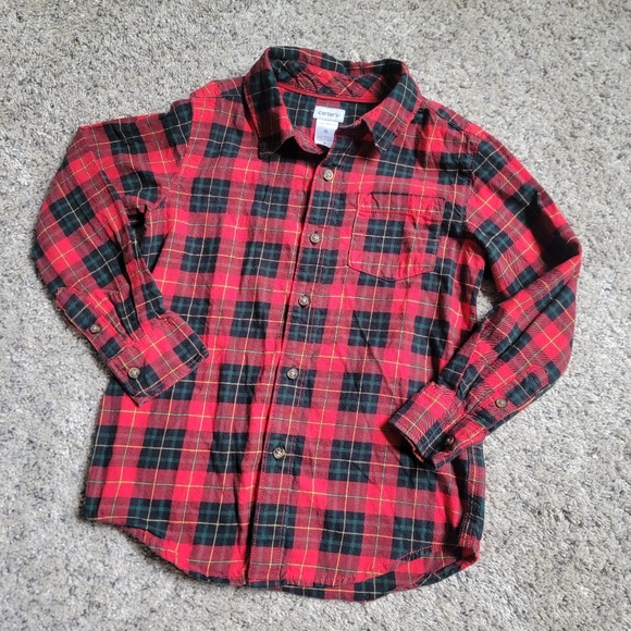 Carters boys plaid long sleeve top in size 6 - Picture 1 of 3